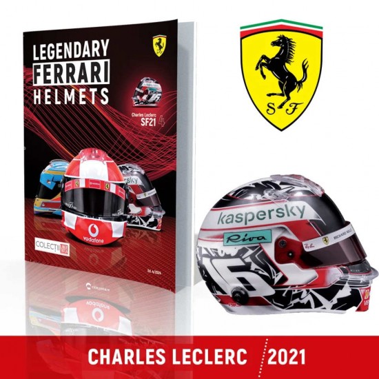 Macheta casca pilot Charles Leclerc – 2021 BELL HP77 Nr.4, 1:5 Colectia Casti F1 FERRARI Centauria Libertatea
