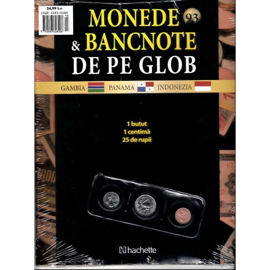 Monede Si Bancnote De Pe Glob Nr.93 - 1 butut, 1 centima, 25 rupii, Hachette