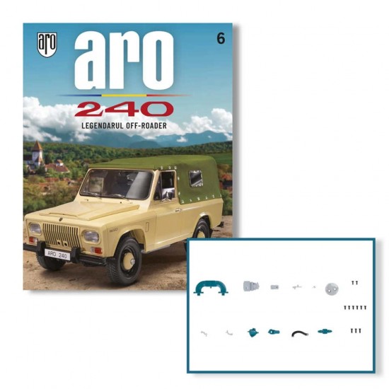 Macheta auto ARO 240 KIT Nr.6 - elemente motor3, scara 1:8 Hachette