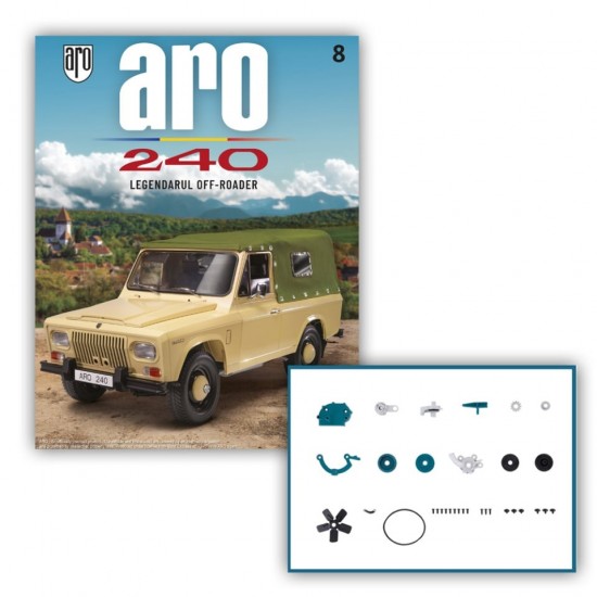 Macheta auto ARO 240 KIT Nr.8 - elemente motor, scara 1:8 Hachette