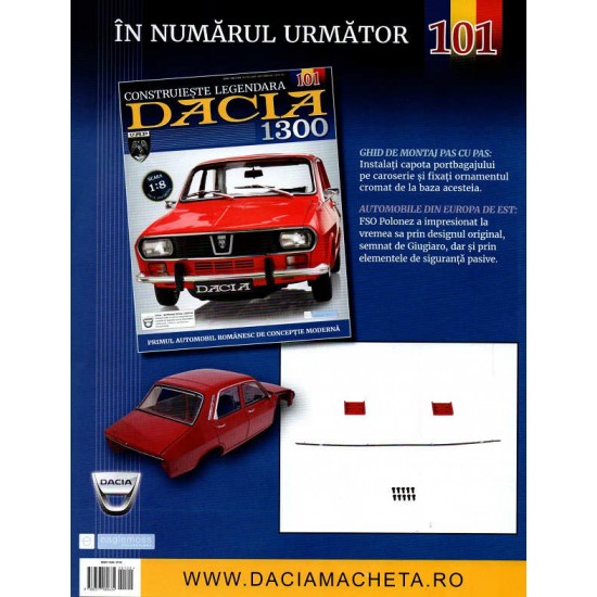 Macheta auto Dacia 1300 KIT Nr.100 - capota portbagaj part3, scara 1:8 Eaglemoss