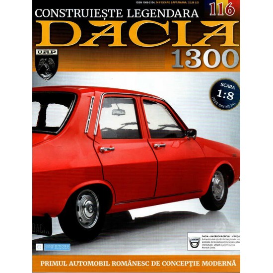 Macheta auto Dacia 1300 KIT Nr.116 - suport numar spate, scara 1:8 Eaglemoss