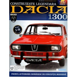 Macheta auto Dacia 1300 KIT Nr.117 - placuta numar spate, scara 1:8 Eaglemoss
