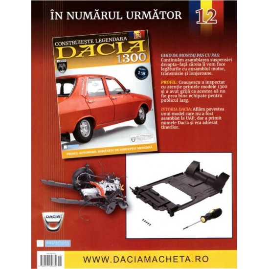 Macheta auto Dacia 1300 KIT Nr.11 - suspensie roata, scara 1:8 Eaglemoss