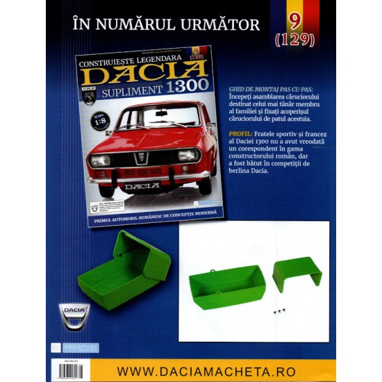 Macheta auto Dacia 1300 KIT Nr.128 (8) Supliment - antena, scara 1:8 Eaglemoss