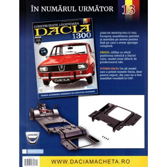 Macheta auto Dacia 1300 KIT Nr.12 - sasiu, scara 1:8 Eaglemoss