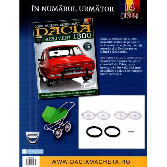 Macheta auto Dacia 1300 KIT Nr.133 (13) Supliment – valiza, scara 1:8 Eaglemoss