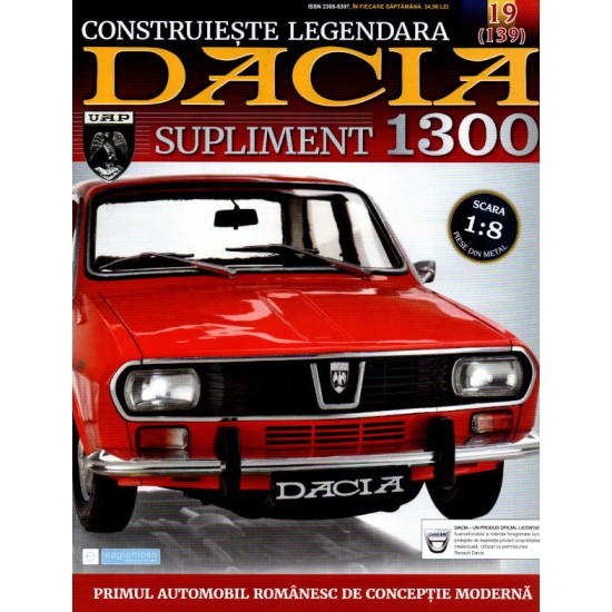 Macheta auto Dacia 1300 KIT Nr.139 (19) Supliment – figurina catel, scara 1:8 Eaglemoss