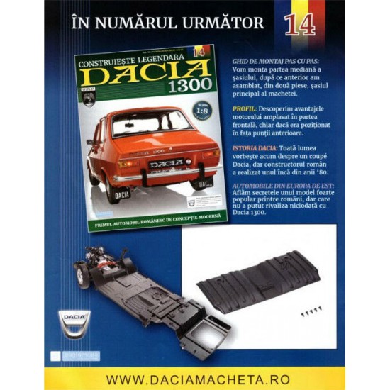 Macheta auto Dacia 1300 KIT Nr.13 - punte spate, scara 1:8 Eaglemoss