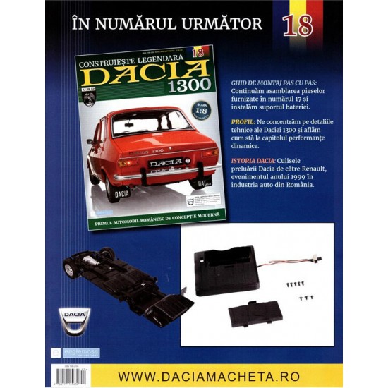 Macheta auto Dacia 1300 KIT Nr.17 - accesorii cutie viteza, scara 1:8 Eaglemoss