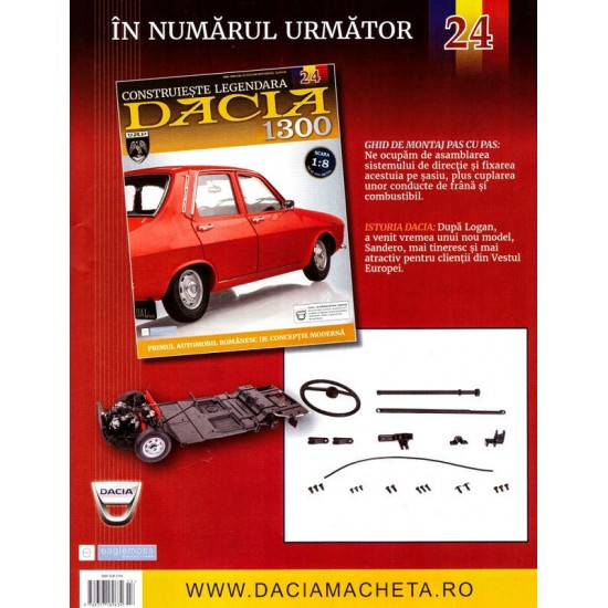 Macheta auto Dacia 1300 KIT Nr.23 - suport baterie, scara 1:8 Eaglemoss