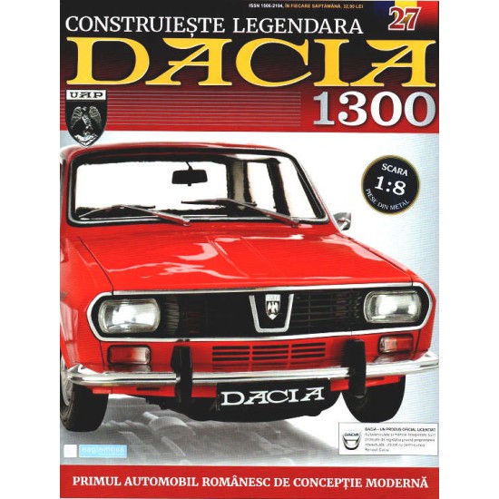 Macheta auto Dacia 1300 KIT Nr.27 - elemente panou portbagaj, scara 1:8 Eaglemoss