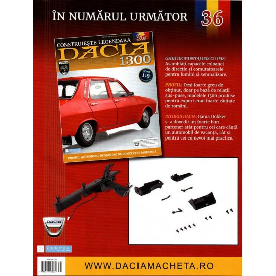Macheta auto Dacia 1300 KIT Nr.35 - elemente bord part 3, scara 1:8 Eaglemoss