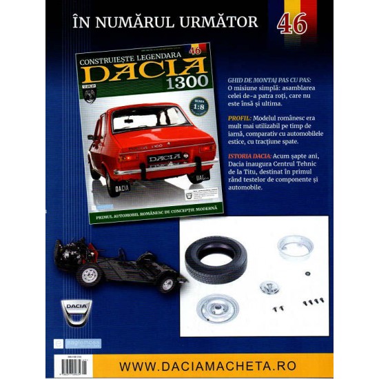 Macheta auto Dacia 1300 KIT Nr.45 - elemente scaun fata4, scara 1:8 Eaglemoss