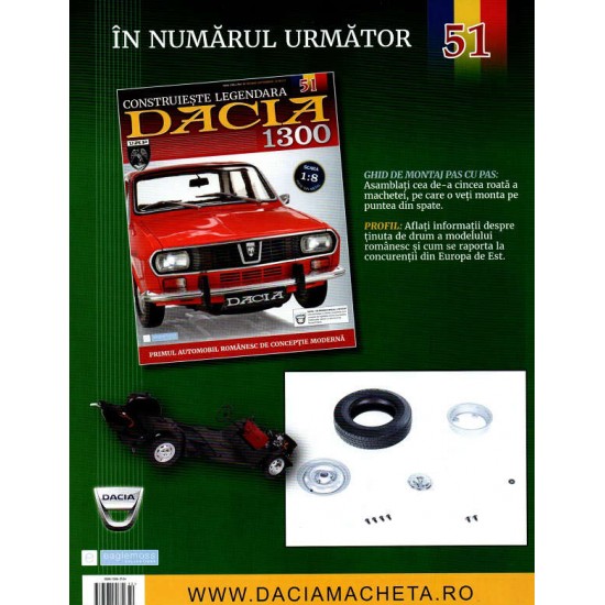 Macheta auto Dacia 1300 KIT Nr.50 - elemente scaun fata4, scara 1:8 Eaglemoss