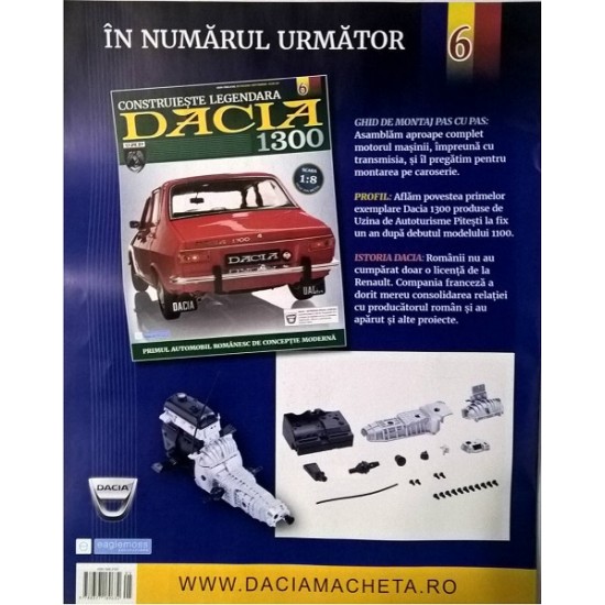 Macheta auto Dacia 1300 KIT Nr.5 - bloc motor, scara 1:8 Eaglemoss