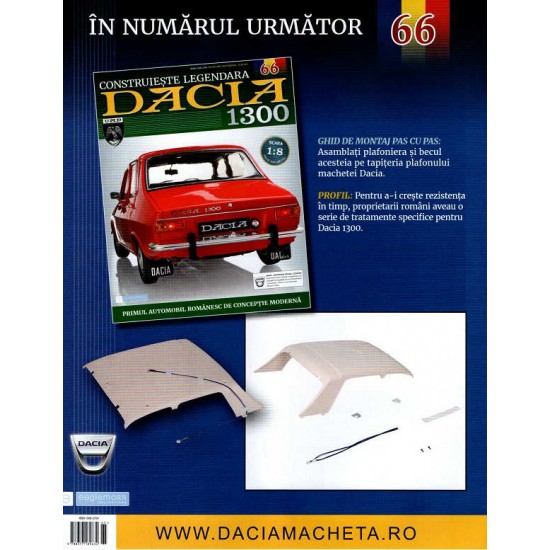 Macheta auto Dacia 1300 KIT Nr.65 - luneta, scara 1:8 Eaglemoss