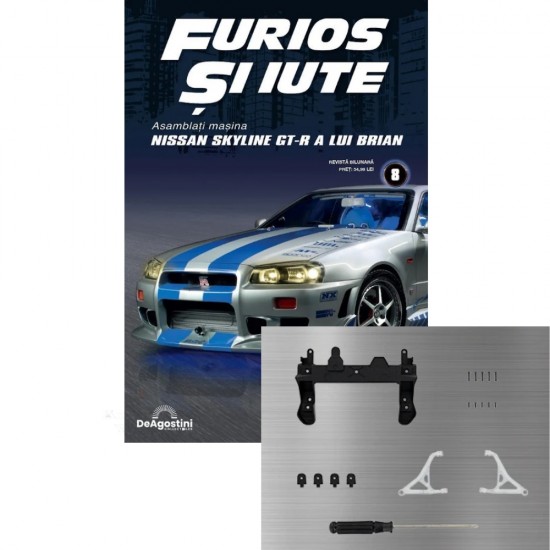 Macheta auto Nissan Skyline GT-R (R34) KIT Nr.08, scara 1:8, DeAgostini