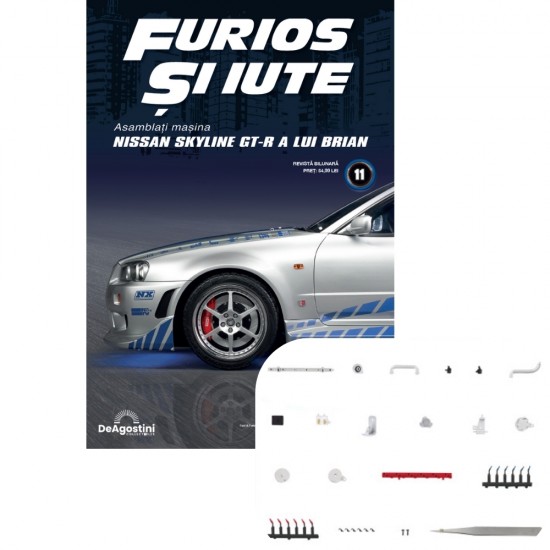Macheta auto Nissan Skyline GT-R (R34) KIT Nr.11, scara 1:8, DeAgostini