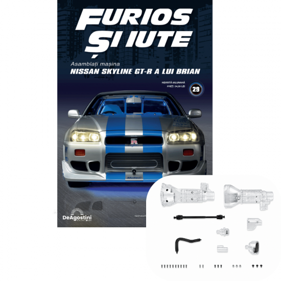 Macheta auto Nissan Skyline GT-R (R34) KIT Nr.29, scara 1:8, DeAgostini