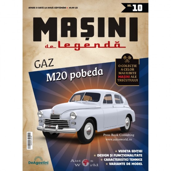 Macheta auto Gaz M20 Pobeda 1946-58, Nr.10, 1:43 Masini de Legenda DeAgostini