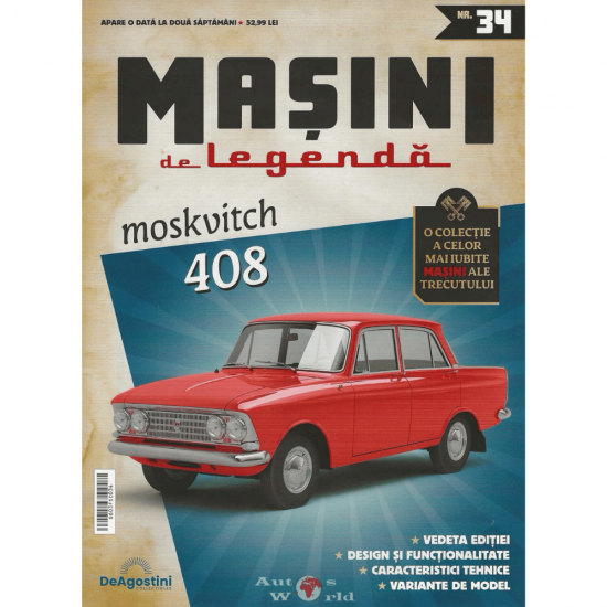 Macheta auto Moskvitch 408, Nr.34, 1:43 Masini de Legenda DeAgostini