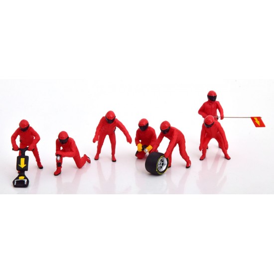 Figurina echipa F1 Ferrari Pit Crew Set 7 figurine, 1:43 American Diorama