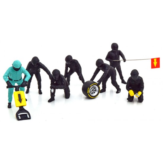 Figurina echipa F1 AMG Pit Crew Set 7 figurine, 1:18 American Diorama
