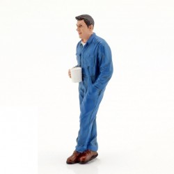 Figurina barbat Larry mecanicul in pauza, 1:18 American Diorama