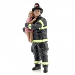 Figurina barbat pompier salvator, 1:18 American Diorama