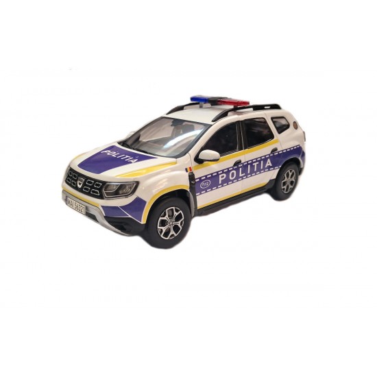 Macheta auto Dacia Duster 2 2018 Politia Romana, 1:18 Solido – Custom by autosworld.ro