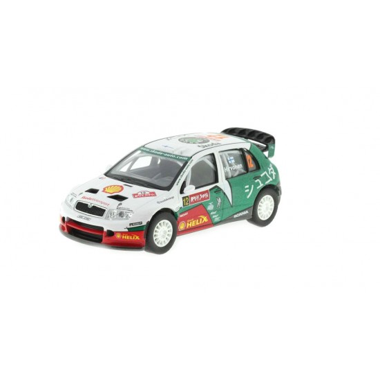 Macheta auto Skoda Fabia WRC (2005) 1:43 Abrex- Rally Japan 2005 #12 Hirvonen - Lehtinen