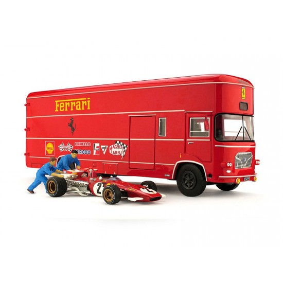 Macheta auto Set Camion Transportor auto OM Rolfo + Ferrari 213B + figurine, 1:43 Brumm