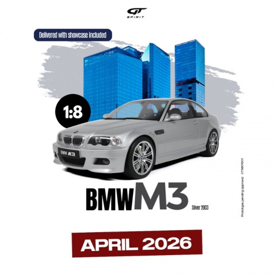 Macheta auto BMW M3, Silver, 2003, 1:8, GTS801501, GT Spirit