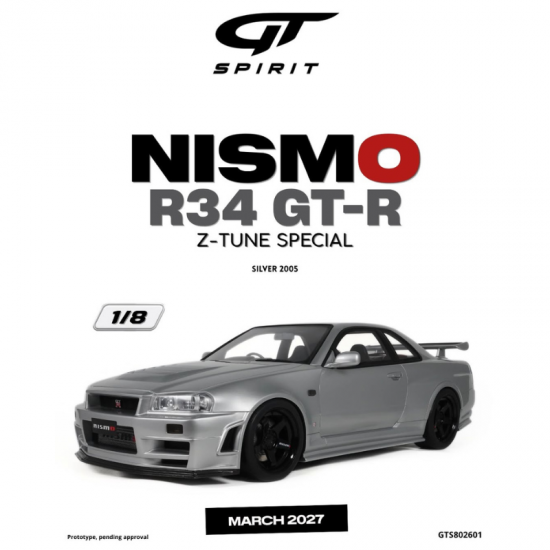 PRECOMANDA : Macheta auto Nissan R35 GT-R Nismo Z-Tuna, Special Silver, 2005, GTS802601, 1:8, GT Spirit