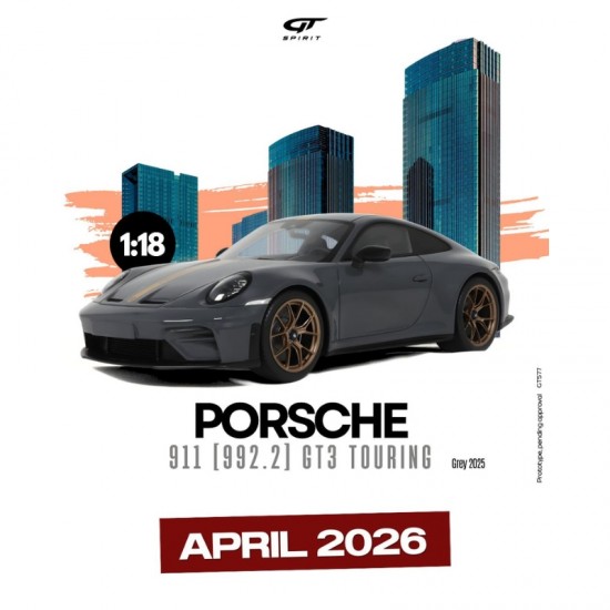 Macheta auto Porsche 911 [992,2] GT3 Touring, Grey, 2025, 1:18, GT577, GT Spirit