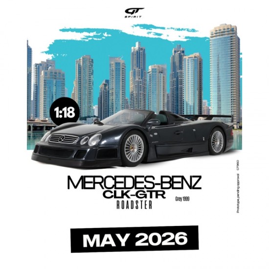 Macheta auto Mercedes-Benz CLK-GTR Roadster, Grey, 1999, 1:18, GT960, GT Spirit