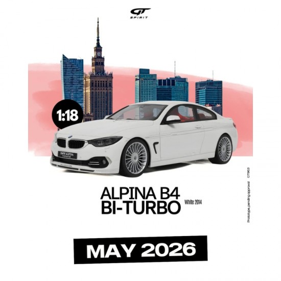 Macheta auto BMW Alpina B4 Bi-Turbo, White, 2014, 1:18, GT963, GT Spirit