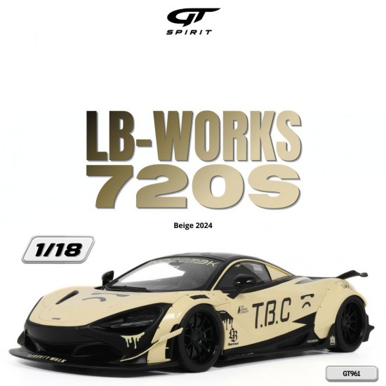 Macheta auto McLaren LB-Works 720S, Beige, 2024, GT961, 1:18, GT Spirit