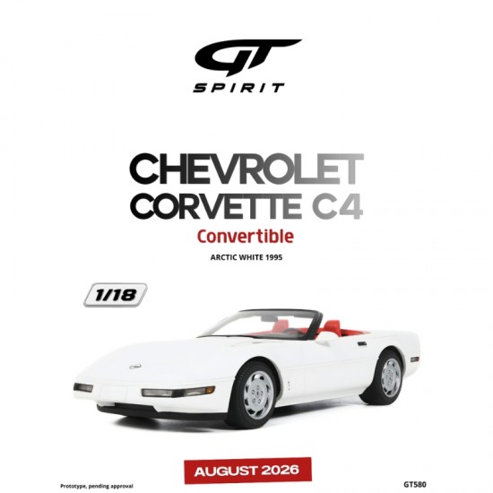Macheta auto Chevrolet Corvette C4 Convertible, Arctic White,  1995, GT580, 1:18, GT Spirit