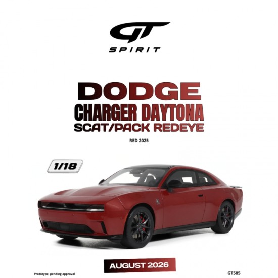 Macheta auto Dodge Charger Daytona Scat/Pack Redeye, Red, 2025, GT585, 1:18, GT Spirit