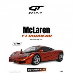 PRECOMANDA : Macheta auto McLaren F1 Roadcar, Mansour Orange, 1992, GT977, 1:18, GT Spirit