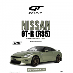 PRECOMANDA : Macheta auto Nissan GT-R (R35) Premium Edition T-Spec Millennium Jade, 2024, GT974, 1:18, GT Spirt