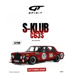 PRECOMANDA : Macheta auto S-Klub C63S, Mars Red, 2024, GT584, 1:18, GT Spirit