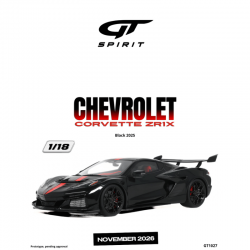 PRECOMANDA : Macheta auto Chevrolet Corvette ZR1X, Black, 2025, GT1027, 1:18, GT Spirit
