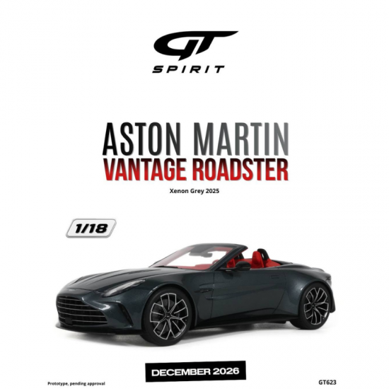 PRECOMANDA : Macheta auto Aston Martin Vantage Roadster, Xenon Grey, 2025, GT623, 1:18, GT Spirit