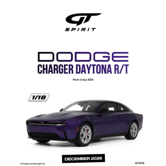 PRECOMANDA : Macheta auto Dodge Charger Daytona R/T, Plum Crazy, 2024, GT1018, 1:18, GT Spirit