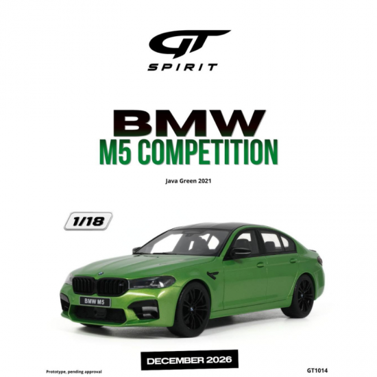 PRECOMANDA : Macheta auto BMW M5 Competition, Java Green, 2021, GT1014, 1:18, GT Spirit