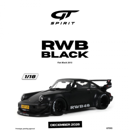 PRECOMANDA : Macheta auto RWB Black Flat, Black, 2013, GT593, 1:18, GT Spirit