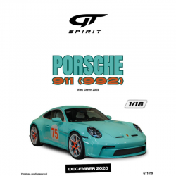 PRECOMANDA : Macheta auto Porsche 911 (992), Mint Green, 2025, GT1019, 1:18, GT Spirit